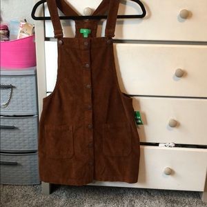 Corduroy brown overall dress